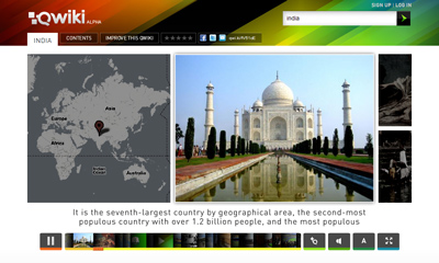 Qwiki's entry about India