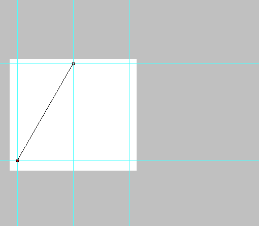 Using the pen tool to draw a triangle by clicking on the guide intersections